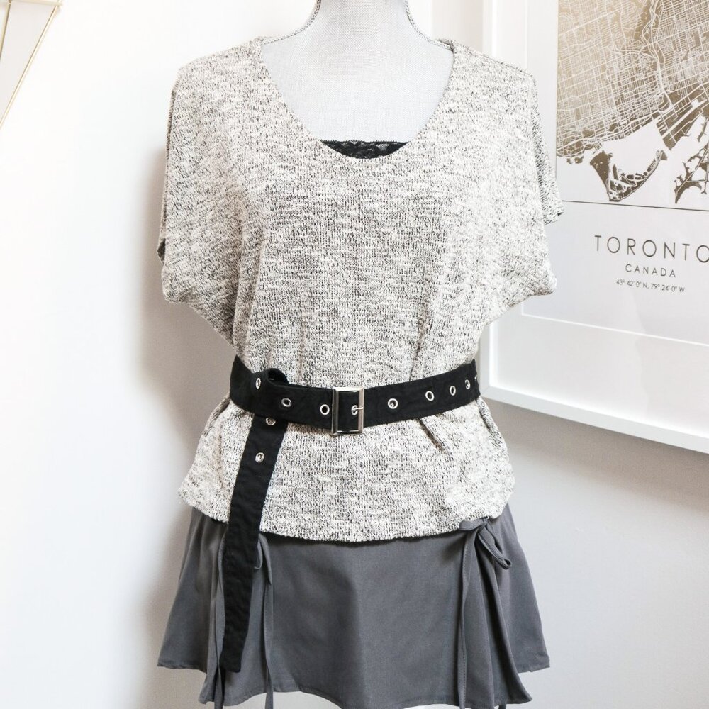 Slouchy Melange Grey Sweater Tee 🐺 FOREVER 21